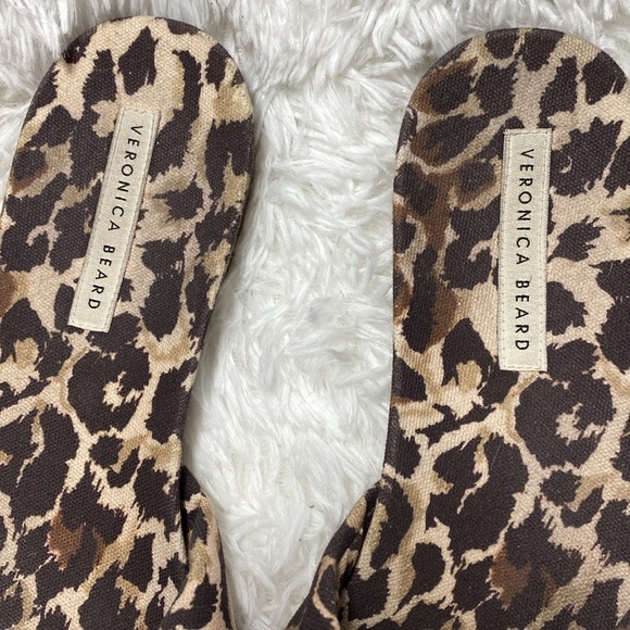 Veronica Beard Brown Slide Sandals with Bold Leopard Print Pictured AS IS - Picture 3 of 7